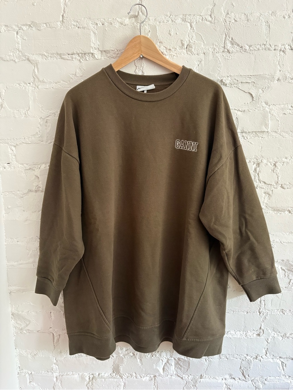 GANNI Oversize Long Crewneck